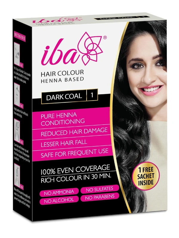 Iba Halal Care Hair Colour Dark Coal, 70g