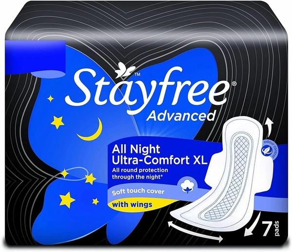 Stayfree All Night Ultracomfort With Wings XL, 7 Nos