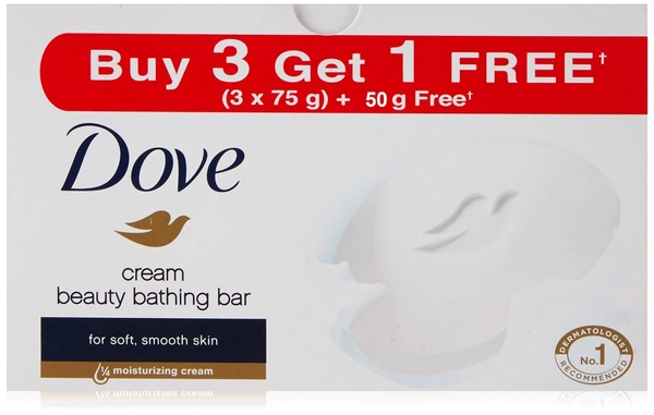 Dove Cream Beauty Bathing Bar Buy 3 Get 1, 300g