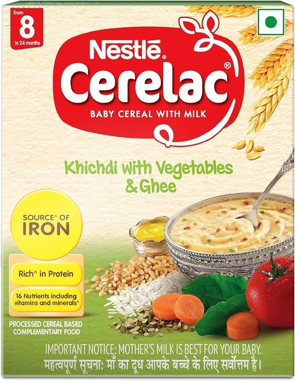 Nestle Cerelac Baby Cereal With Milk Khichdi With Vegetables / Ghee, 300g