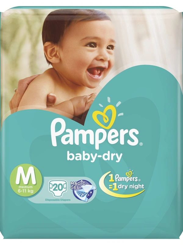 Pampers Baby Dry Medium( 6 - 11 kg), 20 Diapers
