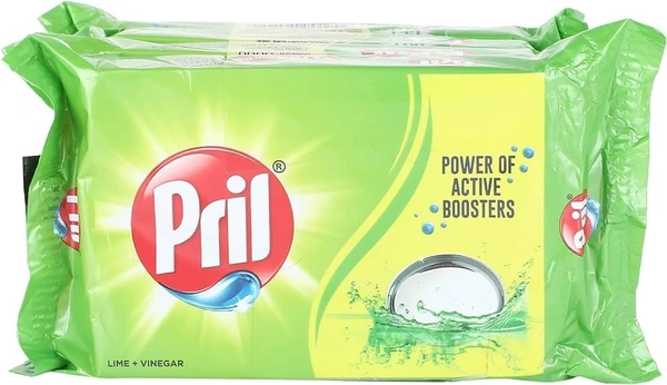 Pril Perfect Dishwash Bar Lime& Vinegar (Pack of 3X120g), 360g