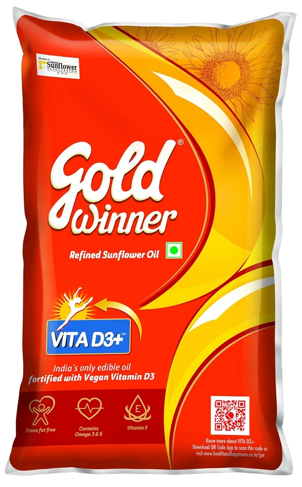 Gold Winner Refined Sunflower Oil, 1L