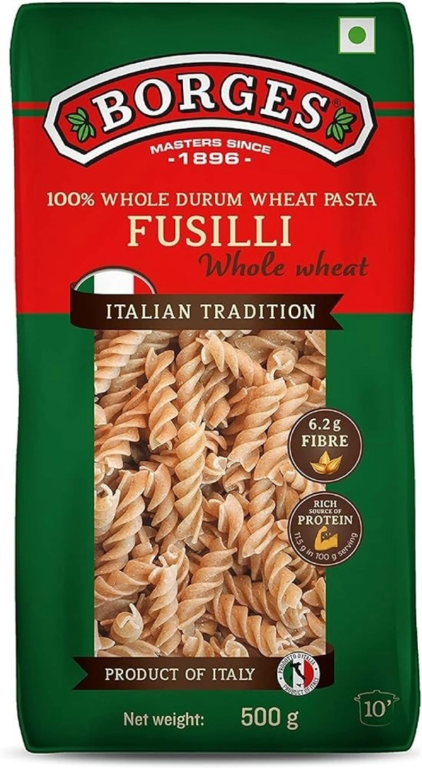Borges Masters Since Fusilli Whole Wheat Pasta, 500g