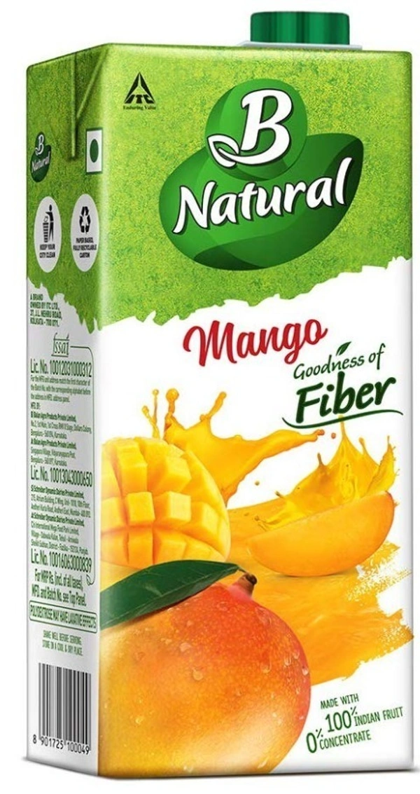 B Natural Juice - Mango, 1L Carton