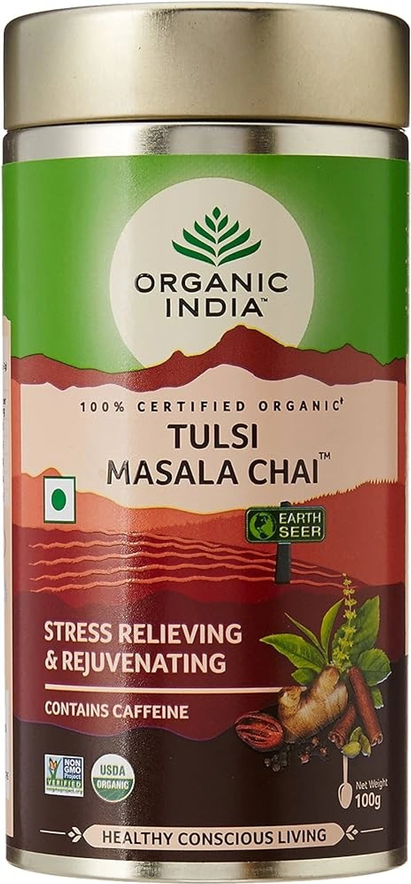 Organic India Tulsi Masala Chai 100g Tin