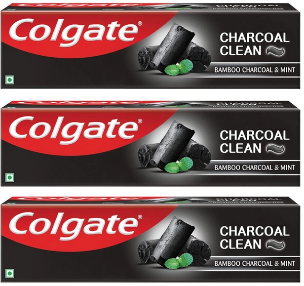 Colgate Charcoal Clean Black Gel Deep Clean Toothpaste (120g X 3) Pack of 360g