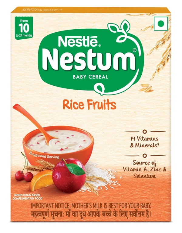 Nestle Nestum Baby Cereal - Rice Fruits (From 10 to 24 months) - Bag - in - Box Pack, 300g
