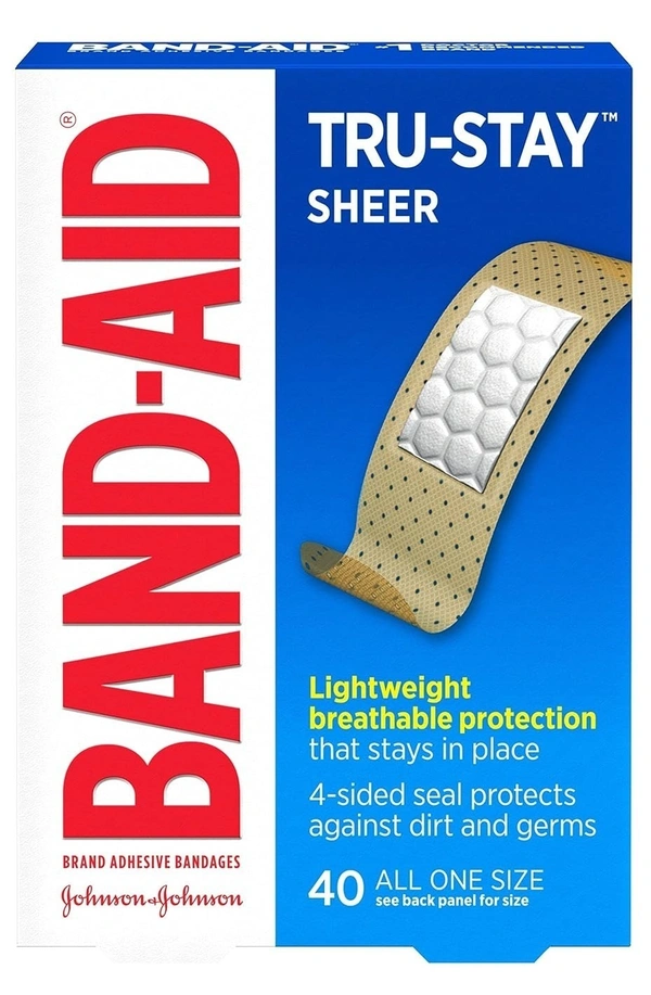 Band - Aid Brand Tru - Stay Sheer Strips Adhesive Bandages for First Aid and Wound Care, All One Size, 40 ct