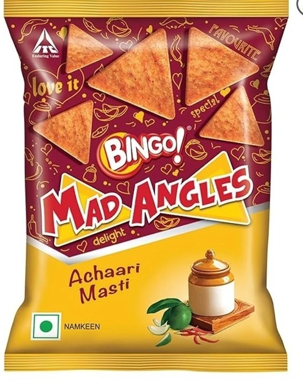 Bingo Namkeen Mad Angles Achaari Masti, 80g