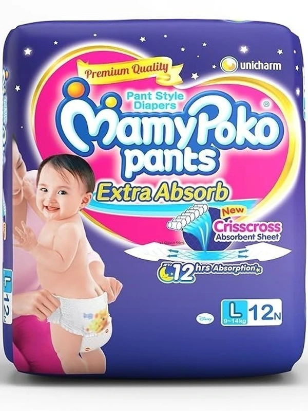 MamyPoko Pants Extra Absorb Large, 12 pants