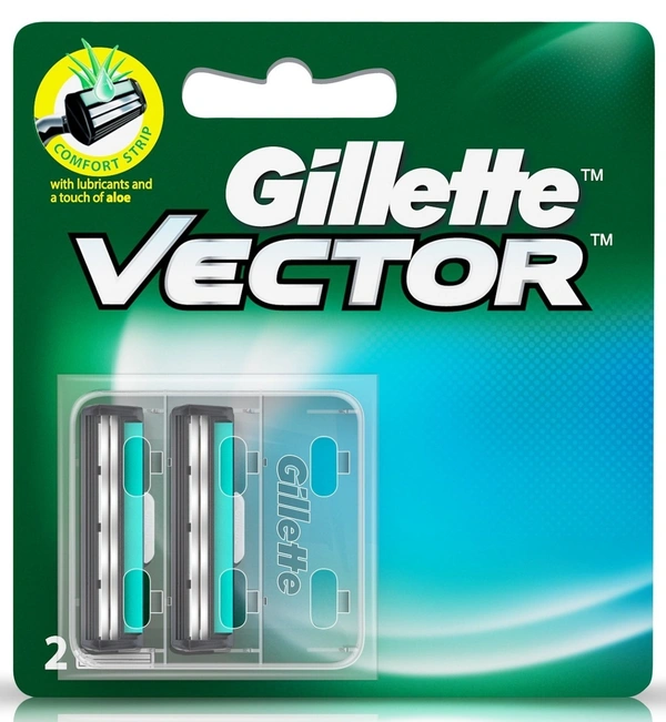 Gillette Vector Plus Shaving Razor Blades, 2 Cartridge