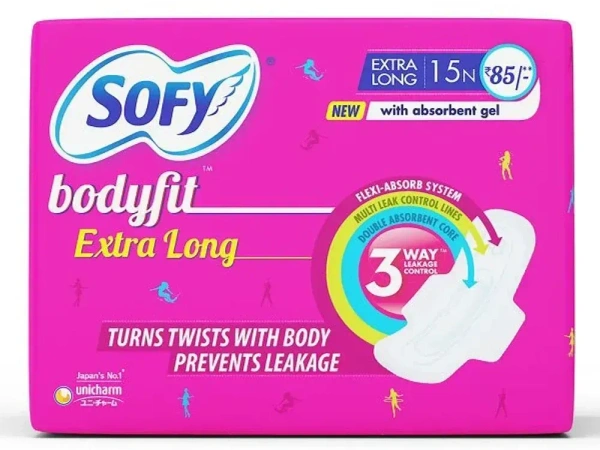 Sofy Bodyfit Extra Long Flexi Absorb System, 15 pads