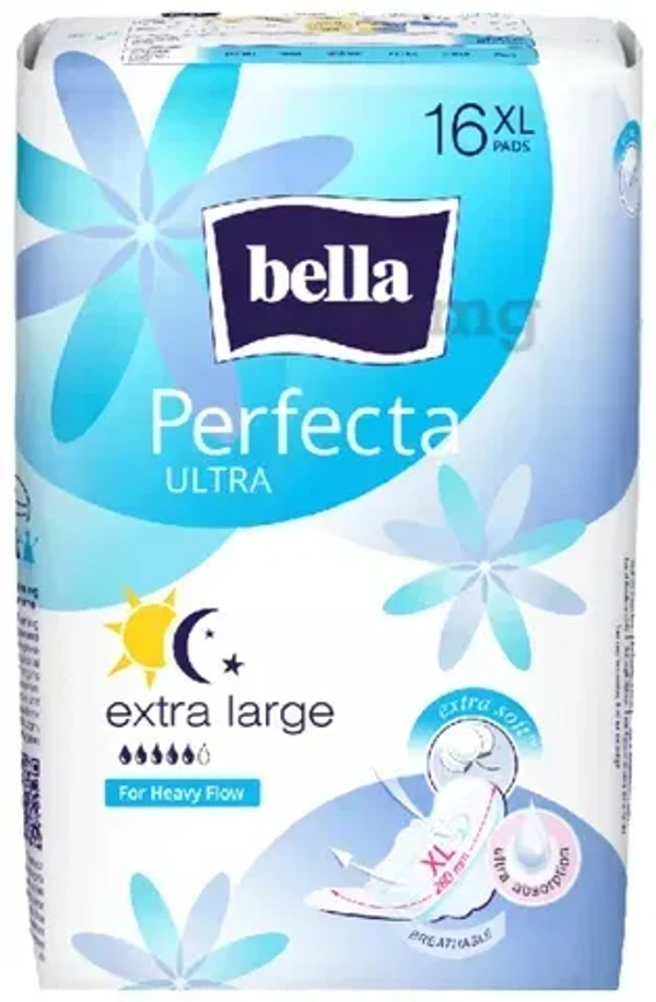 Bella Perfecta Ultrathin Sanitary Napkins Maxi Blue XL (16 Pieces), 1pcs