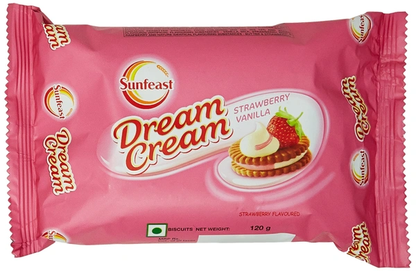 Sunfeast Bounce Dream Cream Strawberry Vanilla, 120g