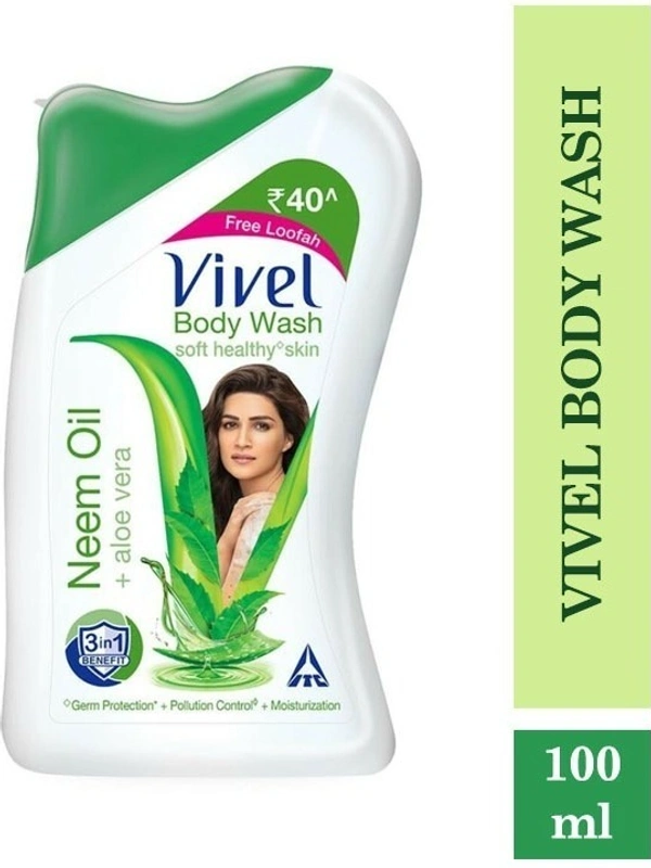 Vivel Body Wash Neem Oil + Aloe Vera, 100ml