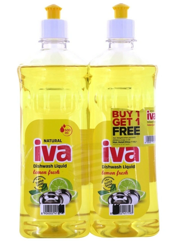 Iva Dishwash Liquid Lemon Fresh pack of 2x500ml, 1 pcs