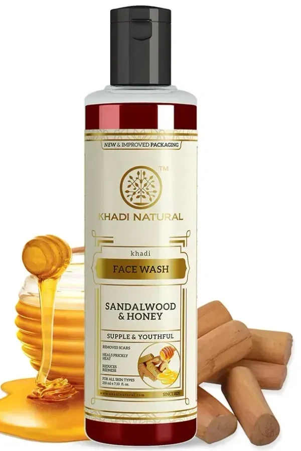 Khadi Herbal Sandalwood And Honey Face Wash, 210ml