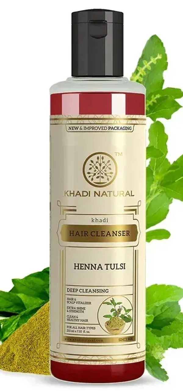 Khadi Herbal Henna Tulsi Hair Cleanser, 210ml