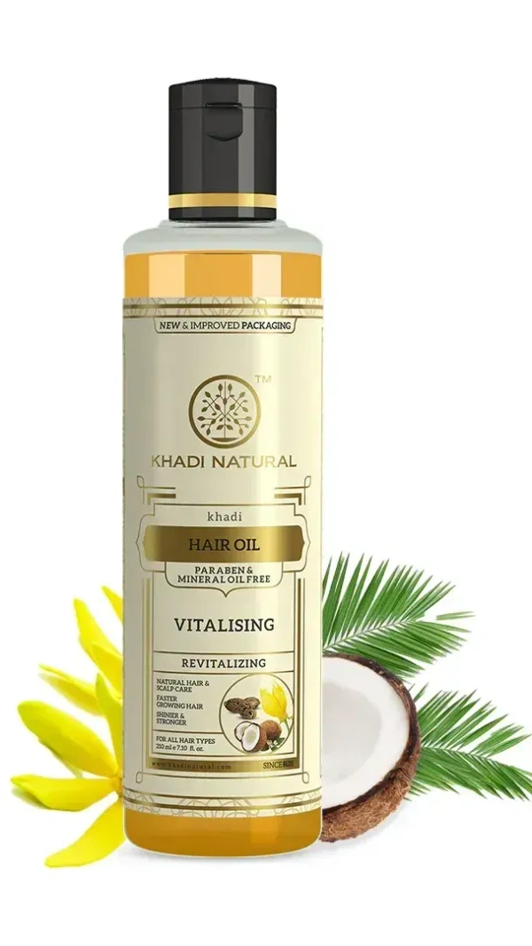 Khadi Herbal Vitalising Hair Oil Paraben Mineral Oil Free, 210ml