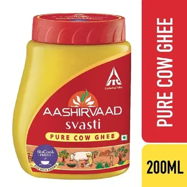 Aashirvaad Svasti Pure Cow Ghee, 200ml Jar