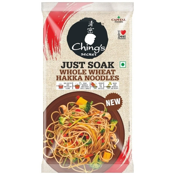 Ching's Secret Just Soak Whole Wheat Hakka Noodles, 150g