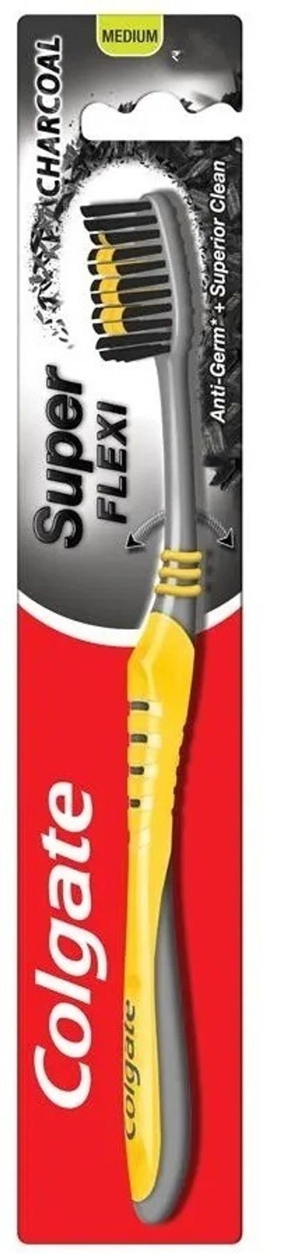 Colgate Toothbrush Super Flexi Charcol Medium Bristles, 1 pcs