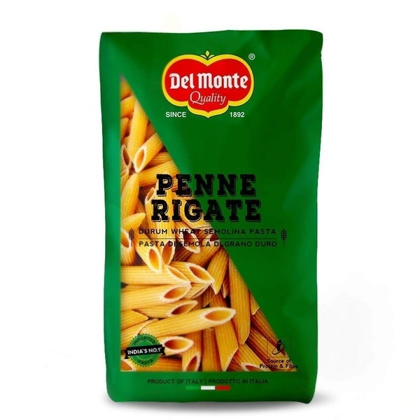 Del Monte Penne Rigate Durum Wheat Semolina Pasta Pouch, 500g