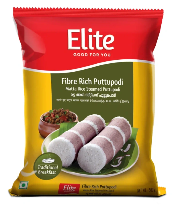 Elite Fibre Rich Matta Rice Steamed Puttupodi Packet, 500g