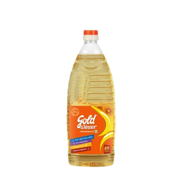 Gold Winner Refined Sunflower Oil Bottle, 1L