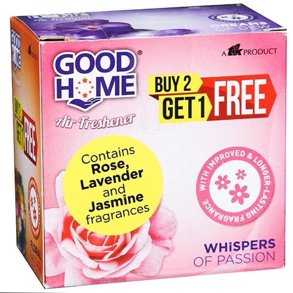 Good Home Air Freshner Whispers Of Passion Contains Rose Lavender And Floral (Buy 2X50g Get 1 Free), 150g