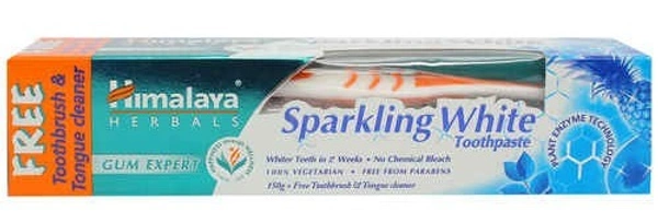 Himalaya White Toothpastefree Toothbrushtounge Cleaner Sparkling, 150g
