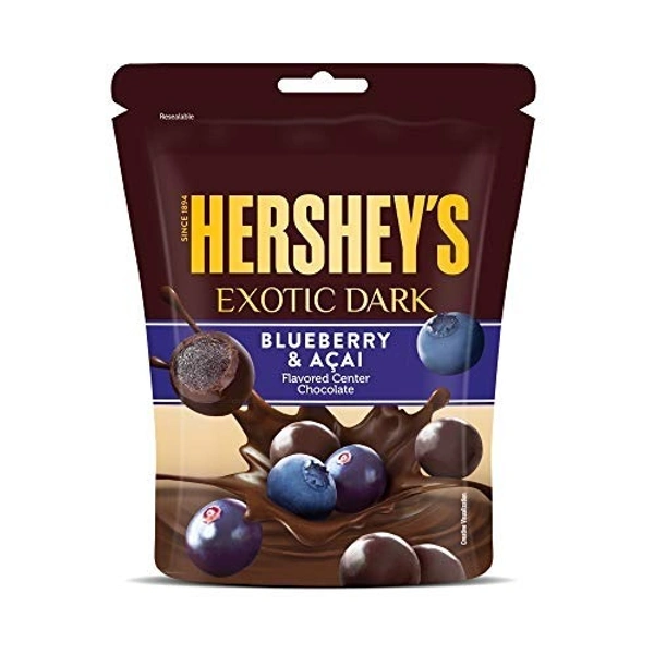 Hershey's Exotic Dark Blueberry Acai Flavoured Centred Chocolate, 100g