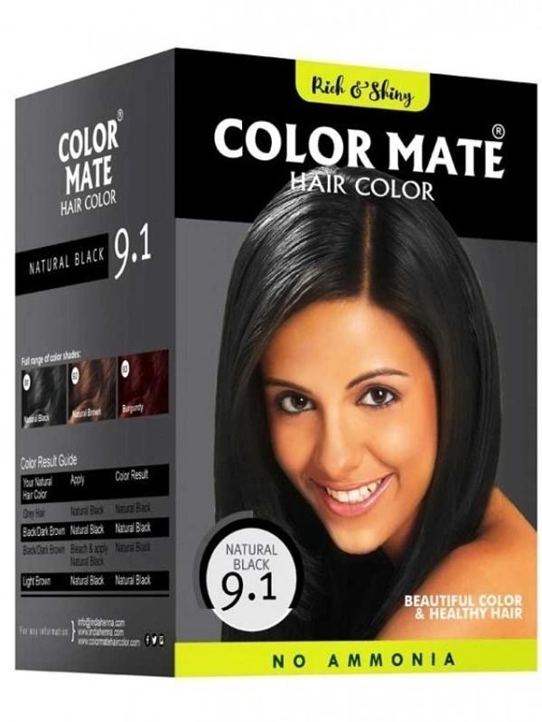 Color Mate Hair Color Natural Black 9.1, 1 pcs
