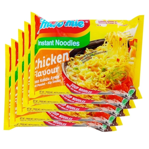 Indomie Instant Noodles Chicken Flavour (Pack of 5) 70 g
