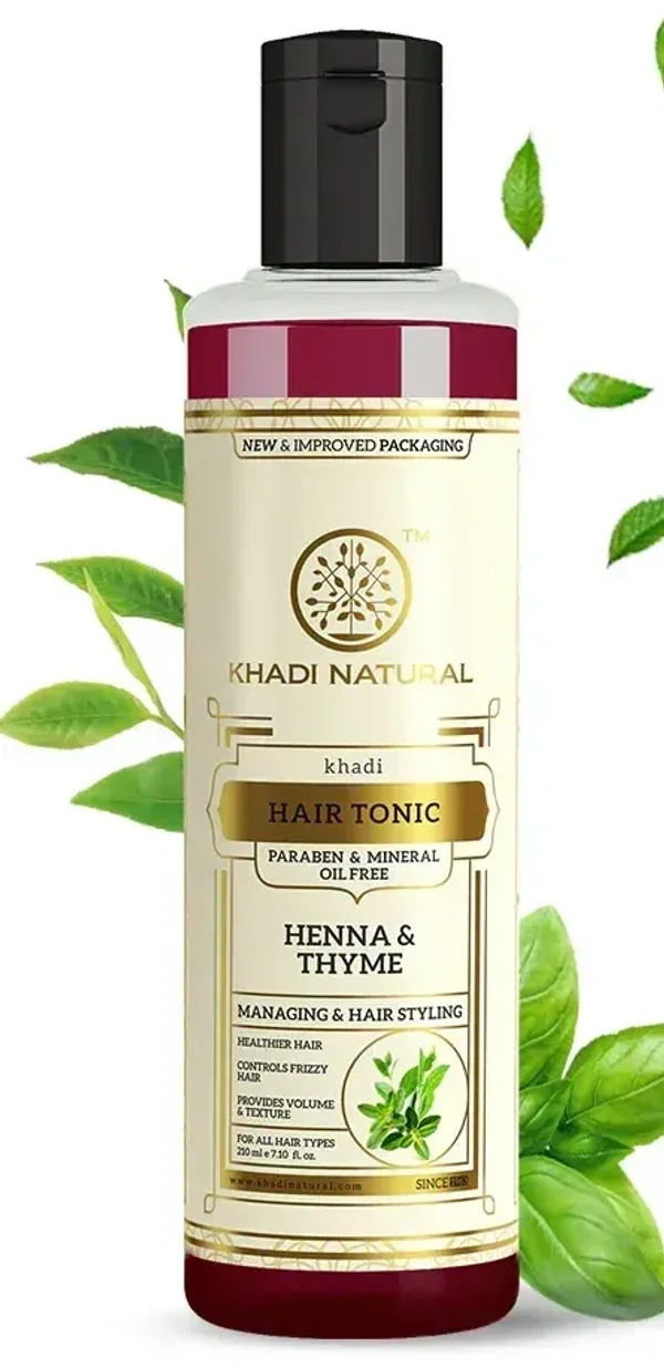 Khadi Herbal Henna Thyme Hair Tonic Paraben Free, 210ml