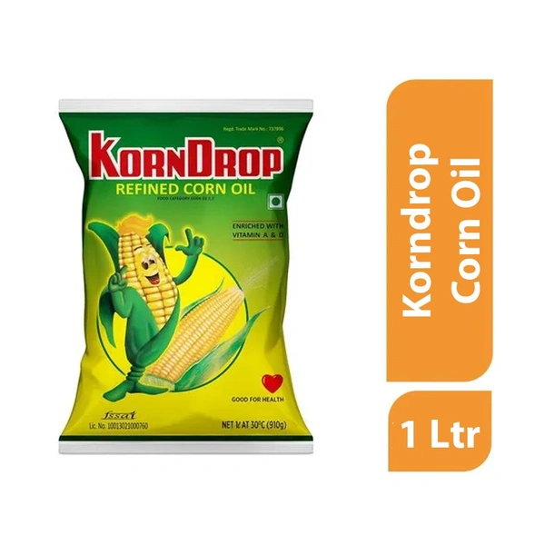Korndrop Refined Corn Oil - 1L Pouch