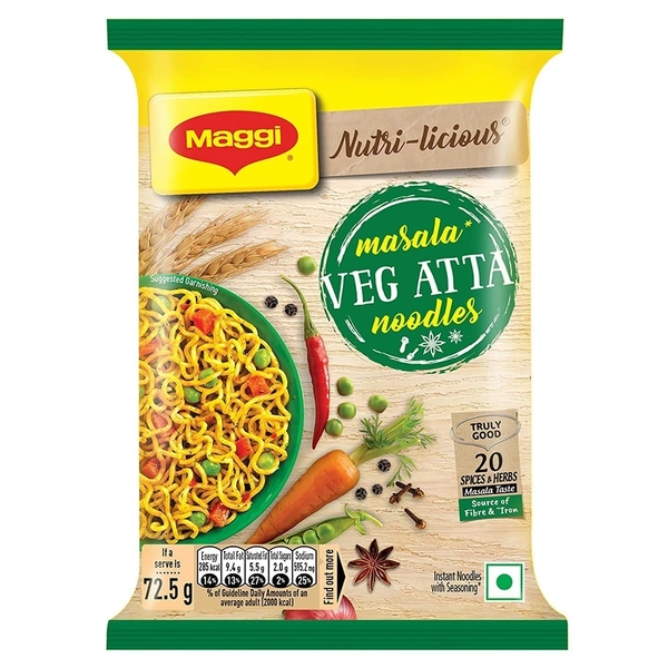 Maggi Nutri licious Masala Veg Atta Noodles, 72.5g