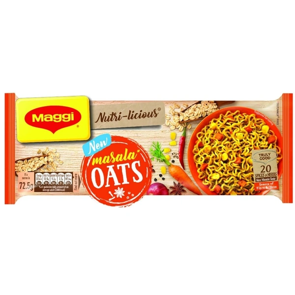 Maggi Oats Noodles Masala Nutri Licious Pack of 4, 290g