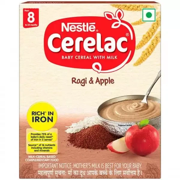 Nestle Cerelac Baby Cereal with Milk , Ragi Apple , From 8 to 24 Months ,Stage 2