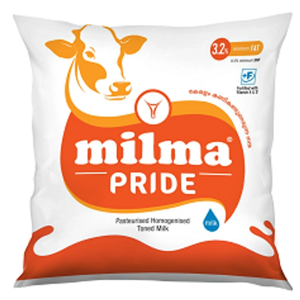 Milma Pride - Homogenised Toned Milk, 500ml Pouch