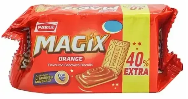 Parle Magix Orange Sandwich Biscuit 40% Extra, 81.6g