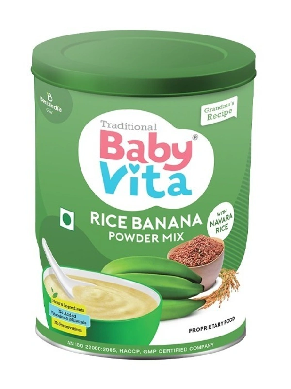 Baby Vita Rice Banana Powder Jar, 300g