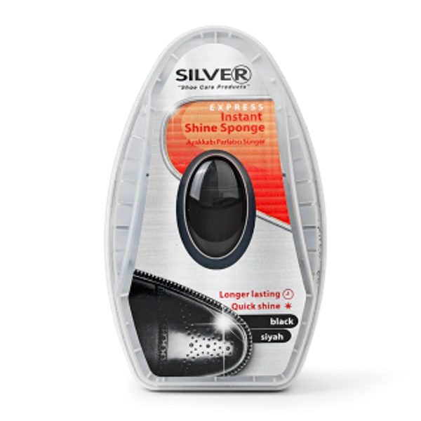 Silver Express Instant Shine Sponge Black Longer Lasting Quick Shine, 6 ml