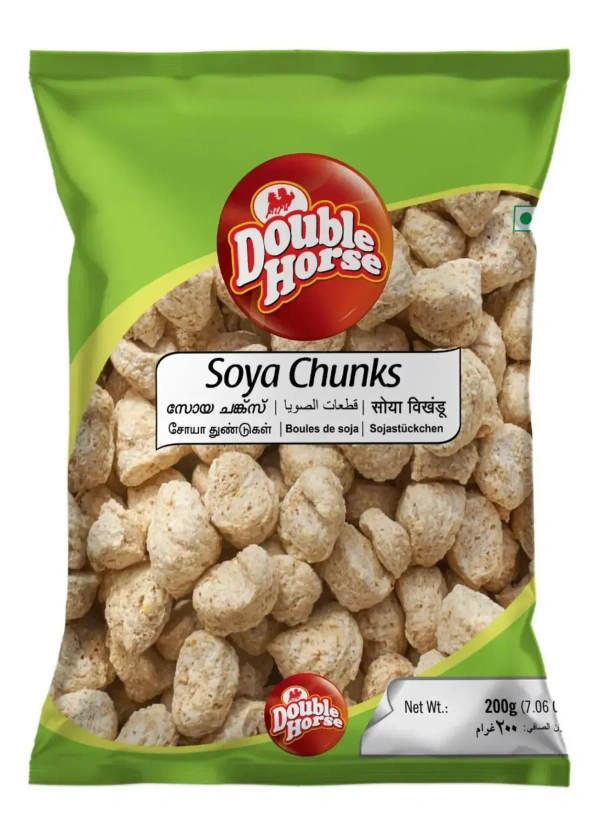 Double Horse Soya Chunks Pouch, 200g