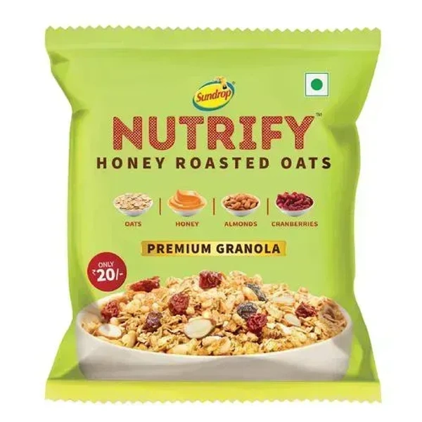 Sundrop Nutrify Oats Honey Roasted Premium Granola Pouch, 40g