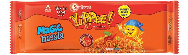Sunfeast Yippee Magic Masala Instant Noodles Six in One Pack, 405g