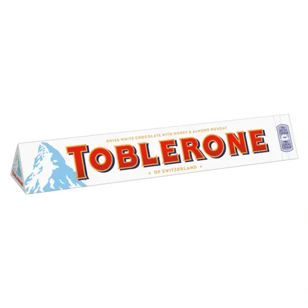 Toblerone Toblerone Swiss White Chocolate With Honey Almond Nougat 100g