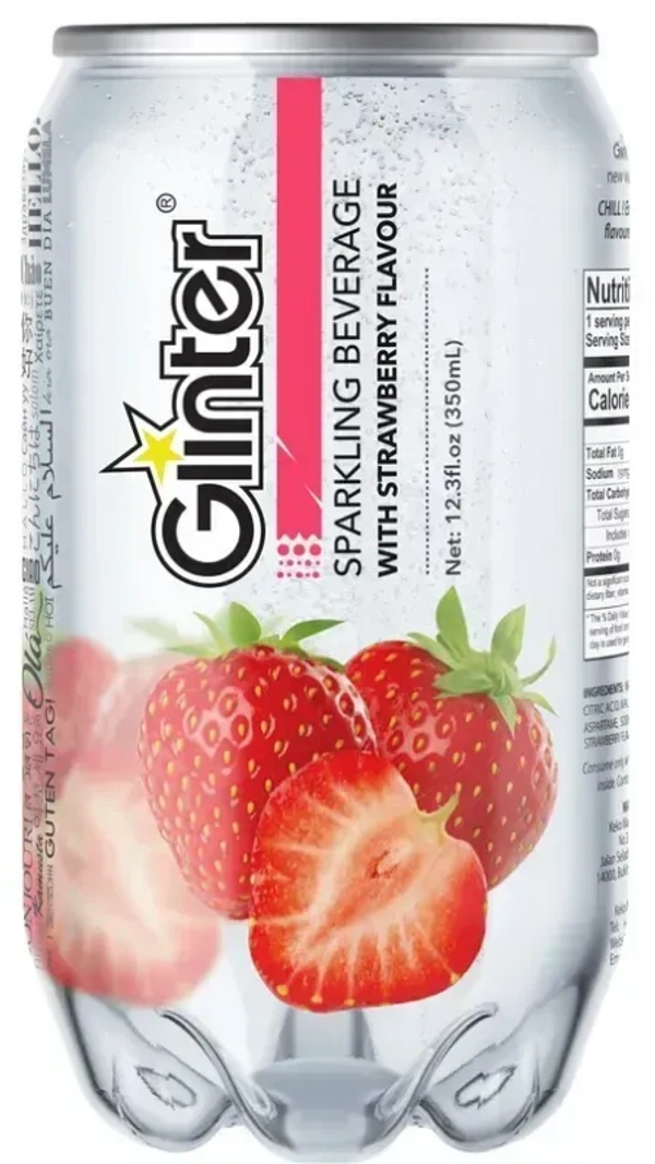 Glinter Sparkling Beverage with Strawberry Flavour 350ml