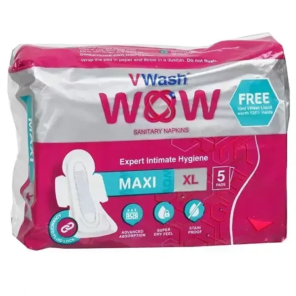 V Wash Wow Maxi Sanitary Napkin - X - Large, 5's pack